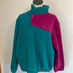 Vintage Arcticwear Snowmobile Jacket Color Block Fleece USA Pink Teal Y2K Sz L